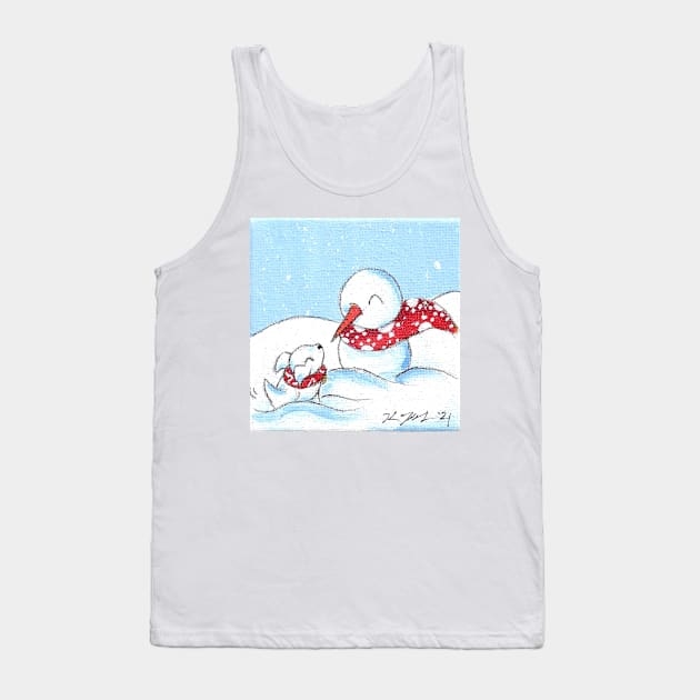 Snowpup Friend Tank Top by KristenOKeefeArt